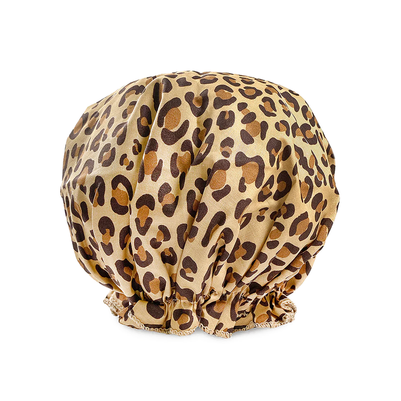 Spa Sister Bouffant Shower Cap, Leopard