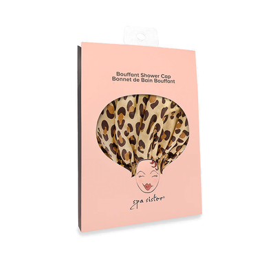 Spa Sister Bouffant Shower Cap, Leopard