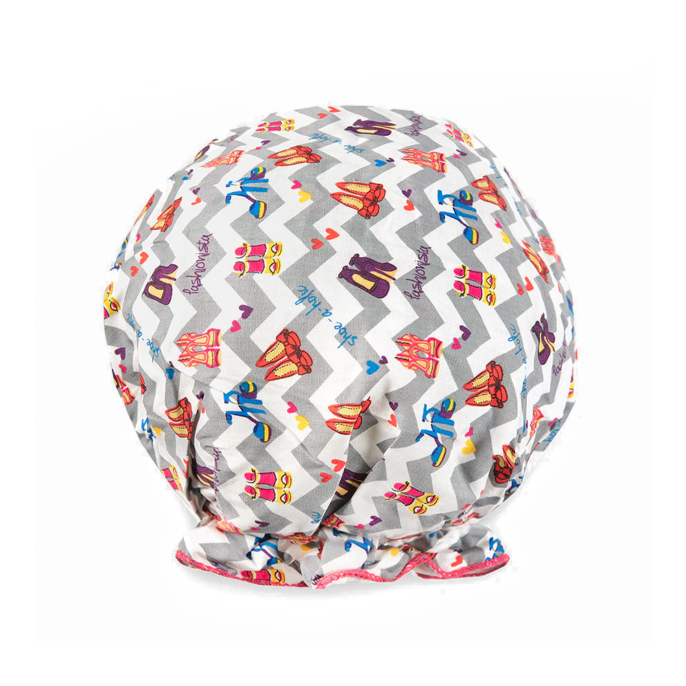 Spa Sister Bouffant Shower Cap, Shoe Fashionista
