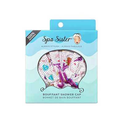 Spa Sister Bouffant Shower Cap, World Traveler