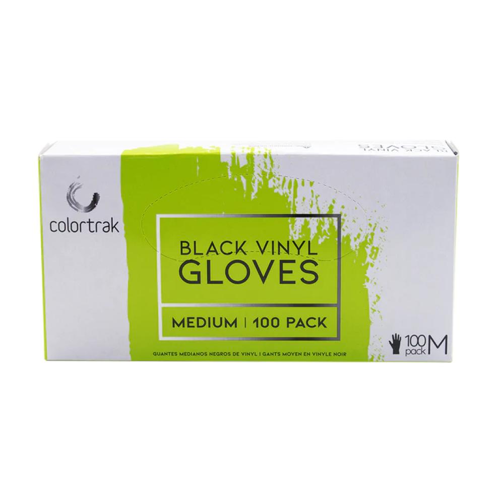 Colortrak Vinyl Disposable Powder Free Gloves - Black