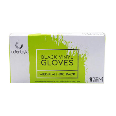 Colortrak Vinyl Disposable Powder Free Gloves - Black