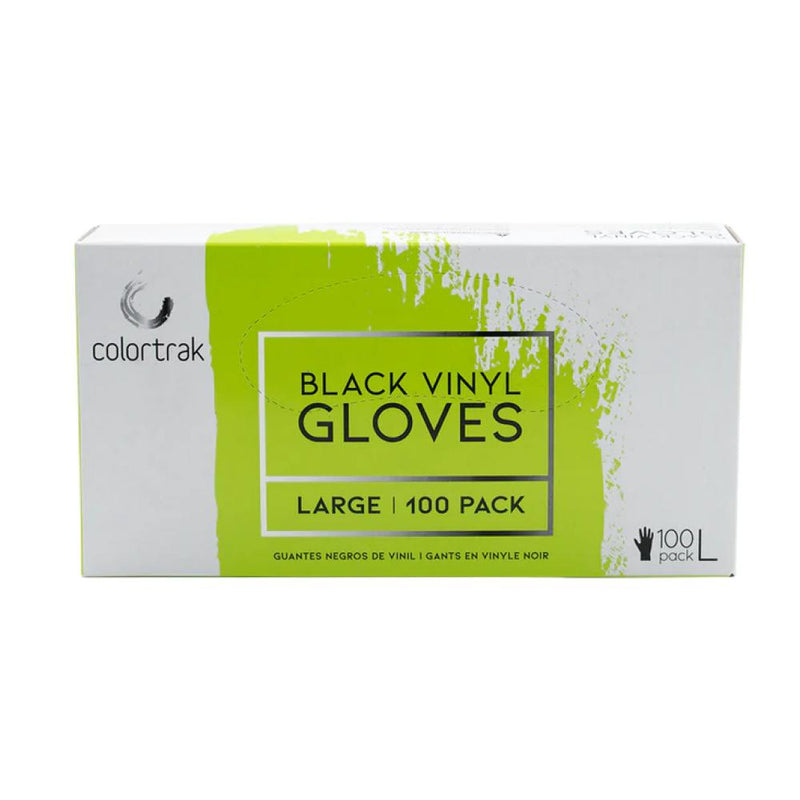 Colortrak Vinyl Disposable Powder Free Gloves - Black