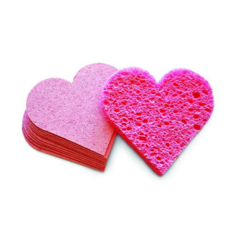 Intrinsics Pink Heart Compressed Cellulose Sponges 2.5" - 75ct