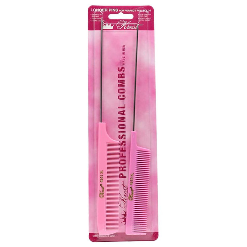 Krest Rat Tail Combs Duo Pink - 4630XL