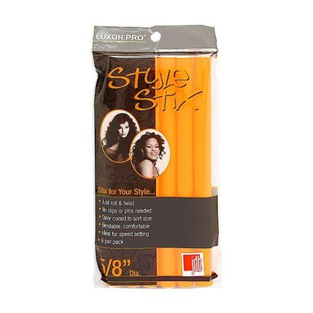 Luxor Professional Rubber Rods 5/8 Inch - Orange 2471O - beautysupply123