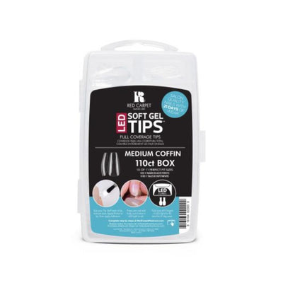 Red Carpet Manicure LED Soft Gel Tips - Medium Coffin - 110ct