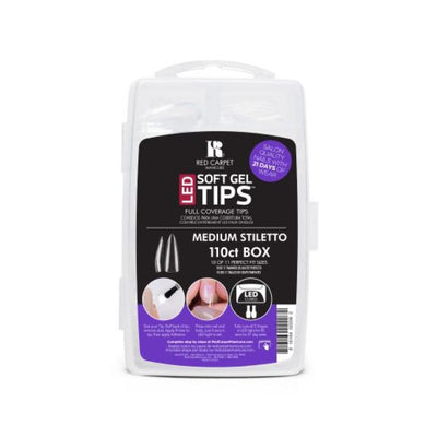 Red Carpet Manicure LED Soft Gel Tips - Medium Stiletto - 110ct