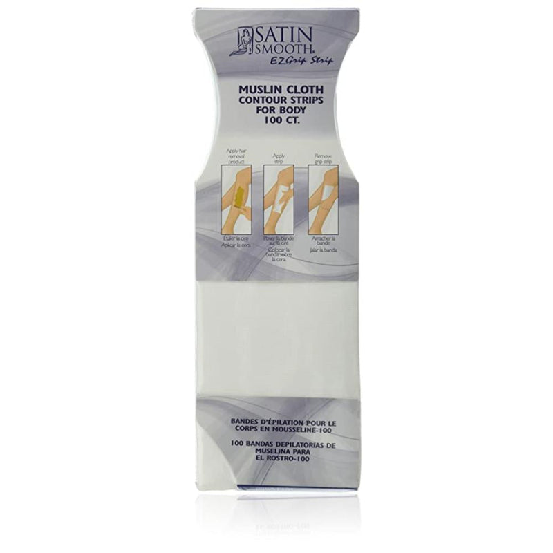 Satin Smooth Muslin Cloth Contour Strips for Body - 100ct