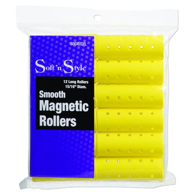 Soft 'N Style Smooth Magnetic Hair Rollers - Long Yellow