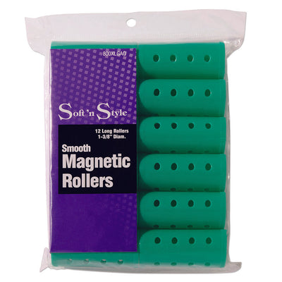 Soft 'N Style Smooth Magnetic Hair Rollers - Long Aqua