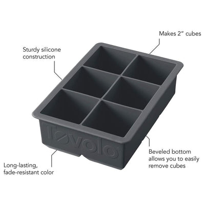 Tovolo King Cube Ice Trays- Charcoal - Set of 2