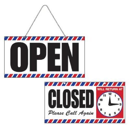Scalpmaster Open/Closed Sign with Clock
