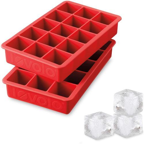 Tovolo Perfect Cube Ice Mold Trays- Candy Apple Red