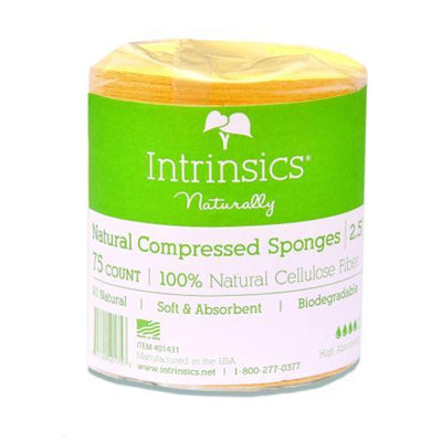 Intrinsics Natural Compressed Cellulose Sponges 2.5 inches - 75 Count