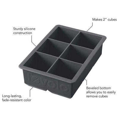 Tovolo King Cube Ice Trays- Charcoal- Set of 2