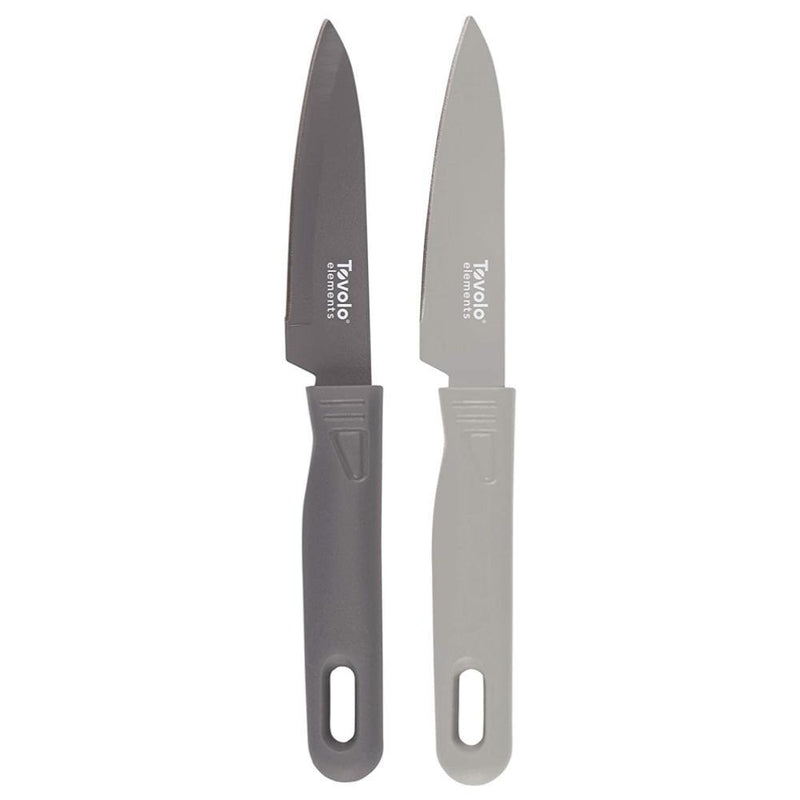 Tovolo Set of 2 Paring Knives- Charcoal/Cool Gray