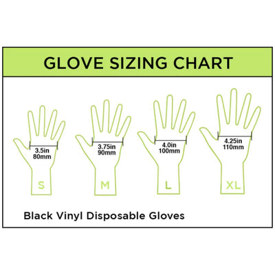 Colortrak Vinyl Disposable Powder Free Gloves - Black