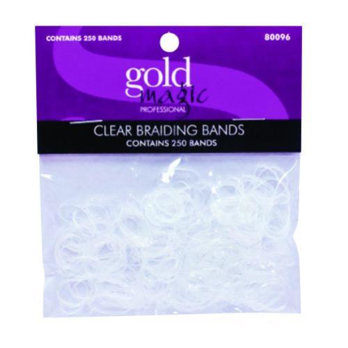 Gold Magic Elastic Braiding Bands- Clear