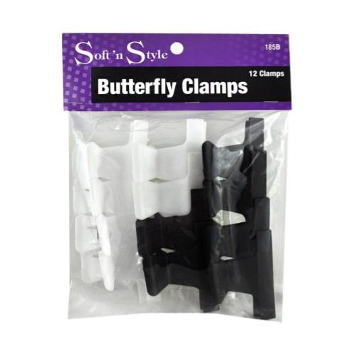 Soft N Style Butterfly 2" Clamps- Black and White