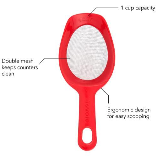 Tovolo 1 Cup Scoop & Sift- Red